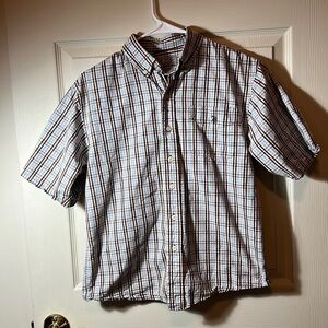 Boys Size Large U.S. Polo Assn. Plaid Button Down Collared Shirt
